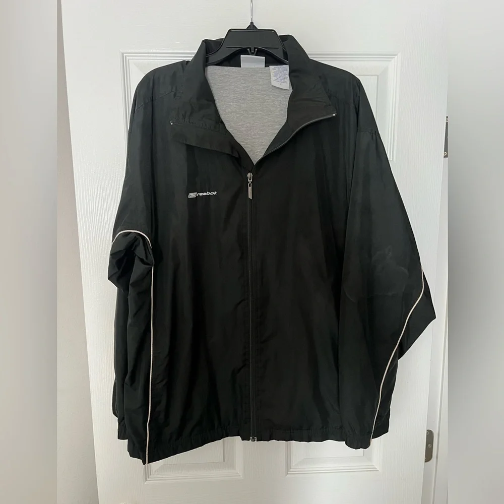Reebok Men's Black Windbreaker Jacket
